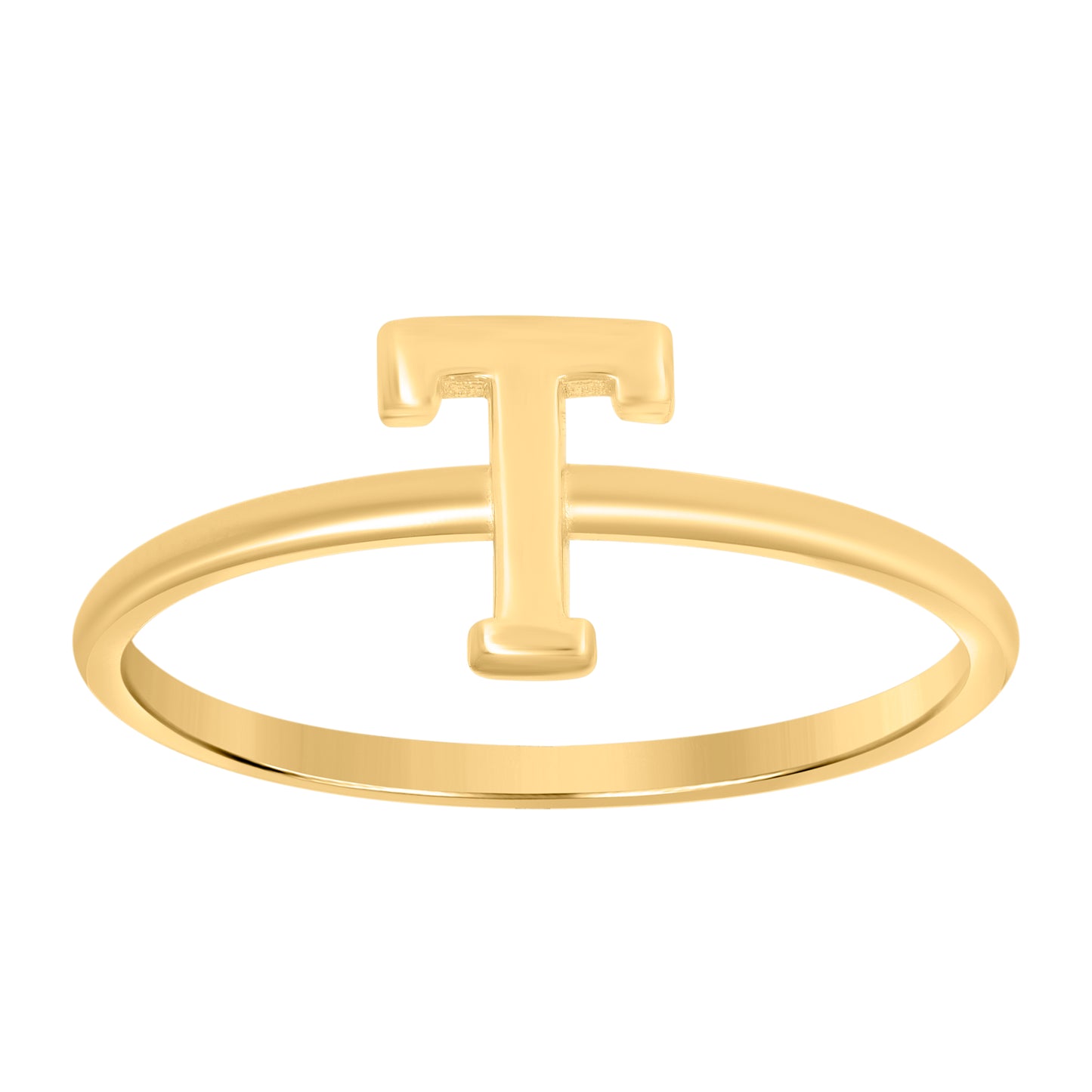 10K Yellow Gold Womens Initial Alphabet Bridal Anniversary Engagement Wedding Ring