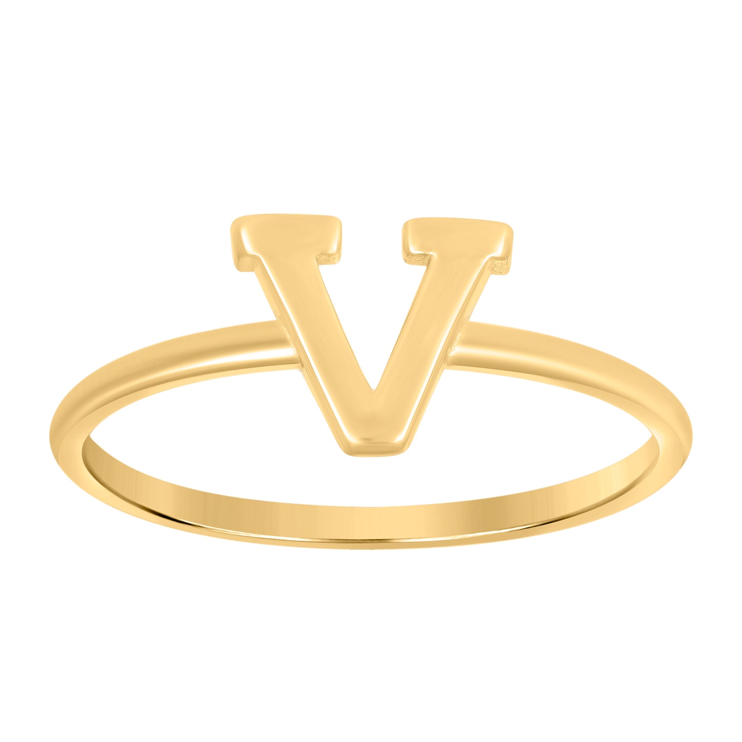 10K Yellow Gold Womens Initial Alphabet Bridal Anniversary Engagement Wedding Ring