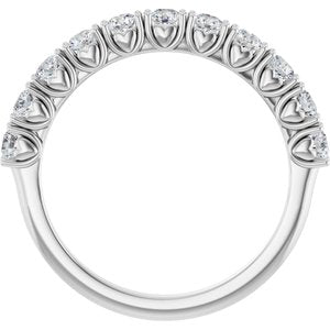14K White Gold Round 2.5 Mm Polished 5/8 Ctw Lab-Grown Diamond Anniversary Band Size 7