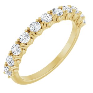14K Yellow Gold Round 2.5 Mm Polished 5/8 Ctw Lab-Grown Diamond Anniversary Band Size 7