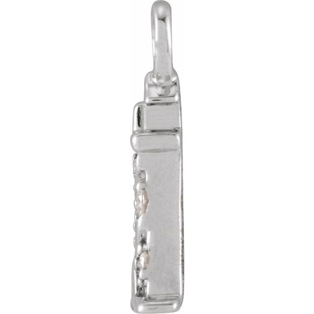 14K Yellow Or White Or Rose Gold Round.8Mm  Si1-Si2, G-H 9.02 X 4.72 Mm Polished Petite Pave .02 Ctw Natural Diamond Lighthouse Dangle