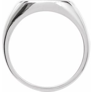 Sterling Silver Polished Compass Signet Ring Size 10