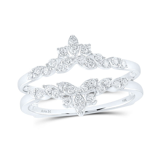 14K Yellow Or White Gold  Womens Round Diamond Fashion Wrap Ring Guard Enhancer 1/3 Cttw, Womens Size: 5-10