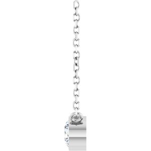 14K White Gold Round 4Mm Gh I1 1/5 Ct Natural Diamond Solitaire Necklace, Length: 18 In