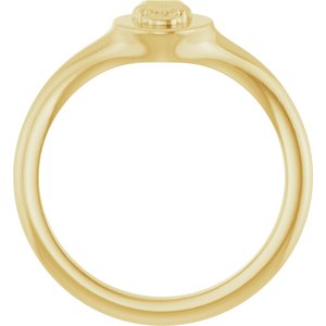 14K Yellow Gold 9.5 X 7.1 Mm Polished Skull Signet Ring Size 7