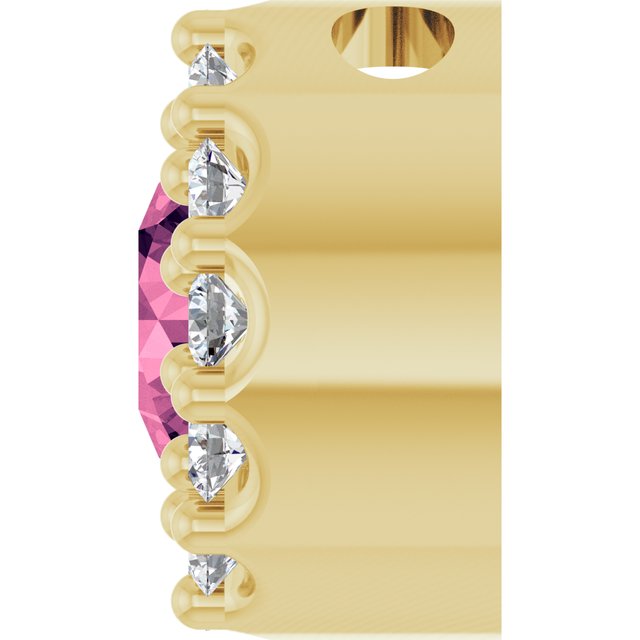 14K Yellow Or White Or Rose Gold Round I1, G-H Polished Natural Gemstone And Natural Diamond Halo-Style Pendant