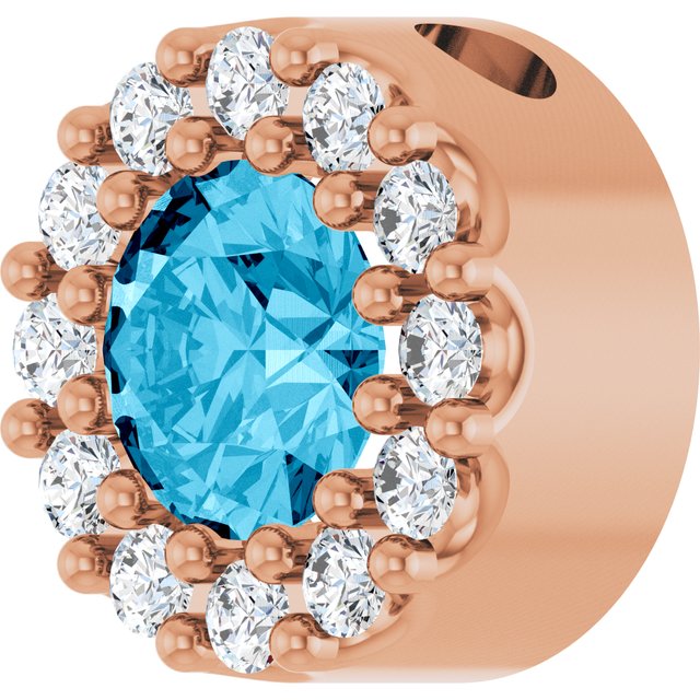 14K Yellow Or White Or Rose Gold Round I1, G-H Polished Natural Gemstone And Natural Diamond Halo-Style Pendant