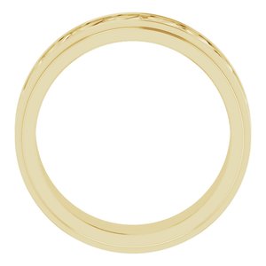 14k Yellow Or White Or Rose Gold Double Stepped-Edge Sculptural Flat Band