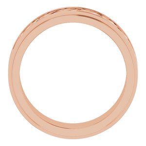 18k Yellow Or White Or Rose Gold Double Stepped-Edge Sculptural Flat Band