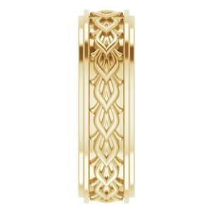 18k Yellow Or White Or Rose Gold Double Stepped-Edge Sculptural Flat Band