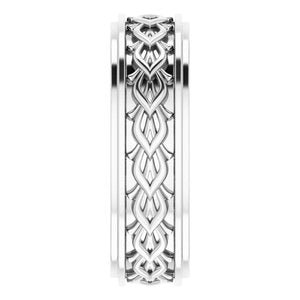Continuum Sterling Silver Double Stepped-Edge Sculptural Flat Band