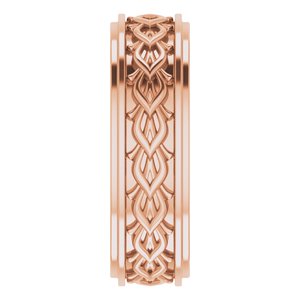 14k Yellow Or White Or Rose Gold Double Stepped-Edge Sculptural Flat Band