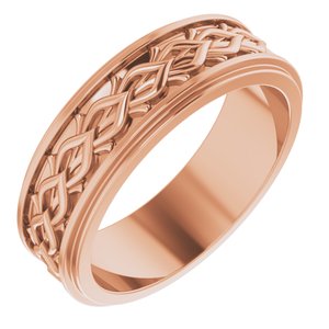 10k Yellow Or White Or Rose Gold Double Stepped-Edge Sculptural Flat Band