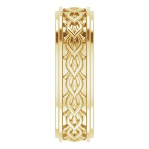 18k Yellow Or White Or Rose Gold Double Stepped-Edge Sculptural Flat Band