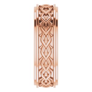 10k Yellow Or White Or Rose Gold Double Stepped-Edge Sculptural Flat Band