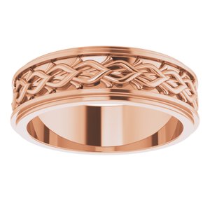18k Yellow Or White Or Rose Gold Double Stepped-Edge Sculptural Flat Band