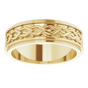 10k Yellow Or White Or Rose Gold Double Stepped-Edge Sculptural Flat Band