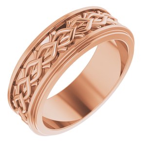 18k Yellow Or White Or Rose Gold Double Stepped-Edge Sculptural Flat Band