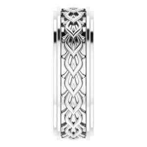 Continuum Sterling Silver Double Stepped-Edge Sculptural Flat Band
