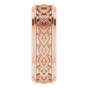 10k Yellow Or White Or Rose Gold Double Stepped-Edge Sculptural Flat Band