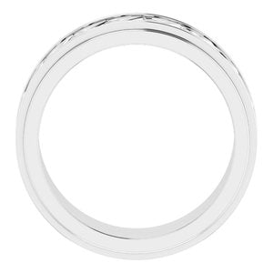18k Yellow Or White Or Rose Gold Double Stepped-Edge Sculptural Flat Band
