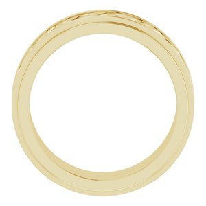 14k Yellow Or White Or Rose Gold Double Stepped-Edge Sculptural Flat Band