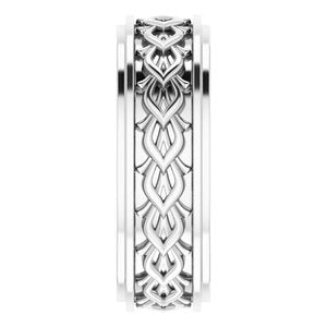 14k Yellow Or White Or Rose Gold Double Stepped-Edge Sculptural Flat Band