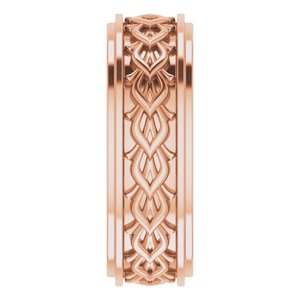 10k Yellow Or White Or Rose Gold Double Stepped-Edge Sculptural Flat Band