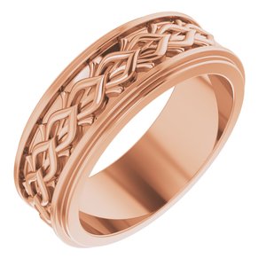 18k Yellow Or White Or Rose Gold Double Stepped-Edge Sculptural Flat Band