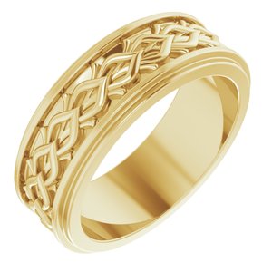 14k Yellow Or White Or Rose Gold Double Stepped-Edge Sculptural Flat Band