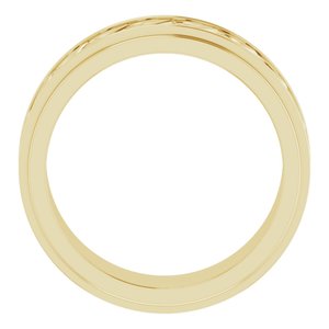 18k Yellow Or White Or Rose Gold Double Stepped-Edge Sculptural Flat Band