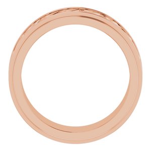 18k Yellow Or White Or Rose Gold Double Stepped-Edge Sculptural Flat Band