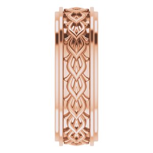 14k Yellow Or White Or Rose Gold Double Stepped-Edge Sculptural Flat Band