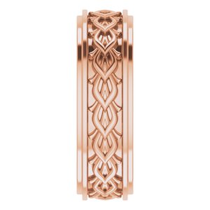18k Yellow Or White Or Rose Gold Double Stepped-Edge Sculptural Flat Band