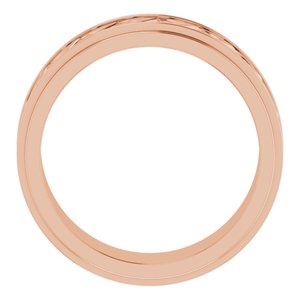 10k Yellow Or White Or Rose Gold Double Stepped-Edge Sculptural Flat Band