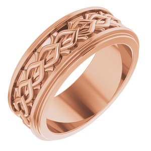18k Yellow Or White Or Rose Gold Double Stepped-Edge Sculptural Flat Band