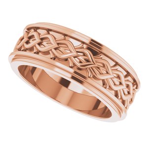 14k Yellow Or White Or Rose Gold Double Stepped-Edge Sculptural Flat Band