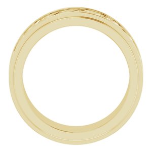 18k Yellow Or White Or Rose Gold Double Stepped-Edge Sculptural Flat Band
