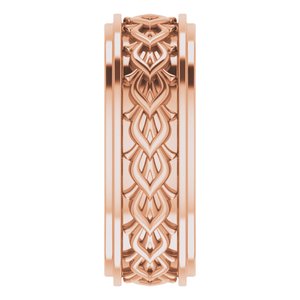 10k Yellow Or White Or Rose Gold Double Stepped-Edge Sculptural Flat Band