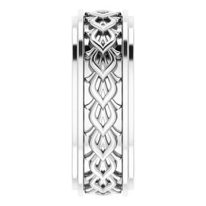 Sterling Silver Double Stepped-Edge Sculptural Flat Band