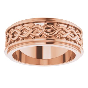 14k Yellow Or White Or Rose Gold Double Stepped-Edge Sculptural Flat Band
