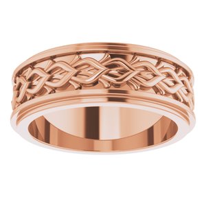14k Yellow Or White Or Rose Gold Double Stepped-Edge Sculptural Flat Band