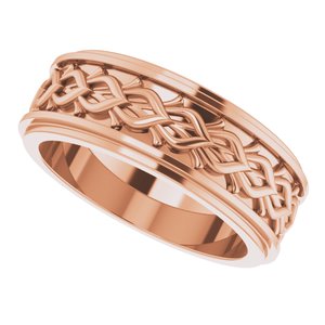 14k Yellow Or White Or Rose Gold Double Stepped-Edge Sculptural Flat Band