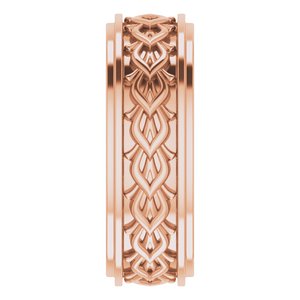 18k Yellow Or White Or Rose Gold Double Stepped-Edge Sculptural Flat Band