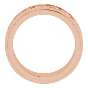 18k Yellow Or White Or Rose Gold Double Stepped-Edge Sculptural Flat Band