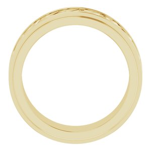10k Yellow Or White Or Rose Gold Double Stepped-Edge Sculptural Flat Band