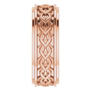 14k Yellow Or White Or Rose Gold Double Stepped-Edge Sculptural Flat Band