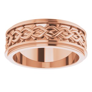 14k Yellow Or White Or Rose Gold Double Stepped-Edge Sculptural Flat Band