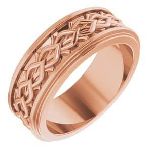 18k Yellow Or White Or Rose Gold Double Stepped-Edge Sculptural Flat Band