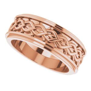18k Yellow Or White Or Rose Gold Double Stepped-Edge Sculptural Flat Band